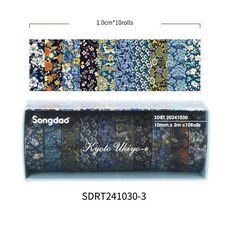 레트로 왁스 종이 강력 접착 테이프 세트 10 개/상자 우키요에 시리즈 Diy 장식 재료 핸드북 편지지 용품 214870, Set C