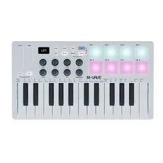 M-VAVE SMK-25 II MIDI 패드 컨트롤러 키보드 USB 25 키 16 RGB 드럼 8 노브 및 음악 제작 소프트웨어 포, 01 SMK-25 White