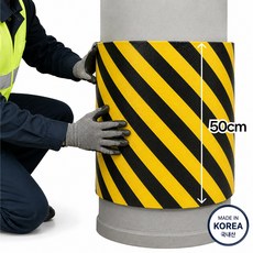 안전쿠션바 접착식 모서리보호대 두께12T(12mm) 폭50cm 길이 m단위(1 5 10 20 ) 안전가드 보호쿠션 코너보호대 주차장 벽보호대, 1개, 옐로우