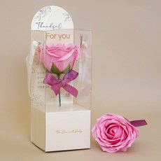Beautiful Deco Sense 單枝玫瑰感謝狀香皂花 2件組, 大理石紋, 2個