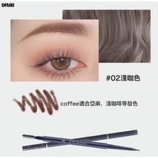 DFMEI 爾木萄眼線膠筆防水持久不脫色不暈染極細眉筆臥蠶兩用初學者葡, 1個, 爾木萄眉筆02#淺咖色:如圖