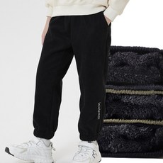 兒童防風防水加絨衝鋒褲 - 保暖刷毛登山褲, 黑色 【燈芯絨刷毛長褲】,120（建議體重15-20公斤）