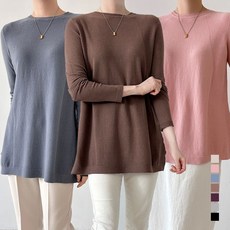7컬러) 니트코어 여성 고퀄 촉감좋은 쫀쫀한 사계절 루즈핏 빅사이즈 라운드넥 다이아 롱니트 니트티 스웨터 티셔츠/자체제작