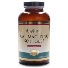 Life Time 鈣鎂鋅+維他命D軟膠囊, 180顆, 1罐