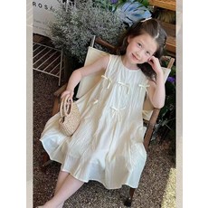 DFMEI 女童夏季連衣裙新款兒童女寶寶背心公主裙小女孩夏裝童裙