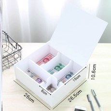 지폐 정리함 소상공인 금고 정리대 A 선반 시장 미니 저금통 수납 현금, 변경 상자 107 플립 커버 스크류 보강재