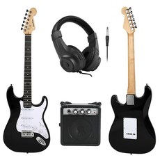 소닉플로 일렉기타 입문용 세트 학생용 초보용 전자기타, 1개, 일렉기타세트 - 블랙