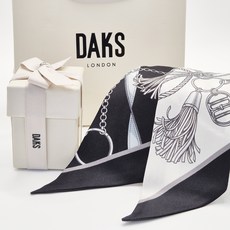 닥스 스카프 실크 쁘띠 여성 블랙체인 양면 선물세트