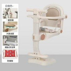 DIU 新款電動車兒童座椅前置踏板電瓶寶寶嬰兒可坐可摺疊前置坐椅凳子, 1個, A-6米白+兩點式安全帶+坐墊:如圖