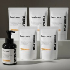 [오늘출발] 핸드워시 대용량 본품 500ml X + 리필 200ml X5개 손세정제 버블 핸드솝 물비누 거품비누, 1개