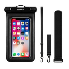 제로필 IPX8등급 스마트폰 방수케이스 방수팩 + 길이조절 넥스트랩 + 암밴드 + 손목스트랩, 1개, 블랙