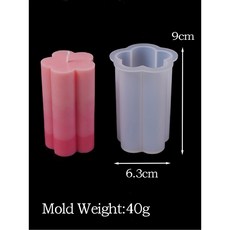 높이 실리콘 몰드 에폭시 데코 모양 수제 석고 향기로운 여러 양초 3D 금형 사랑 DIY, flower, 1개