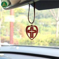위드지저스 가온천사 차량걸이 하트이중십자가 기도 십자가, 1개