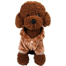 따뜻한 동물 후드 원피스 애견 강아지 고양이 옷 WI058DG, 곰, 1개