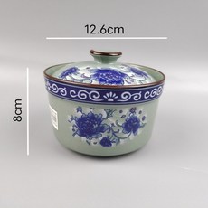 燉盅 單人 帶蓋 陶瓷 附蓋 耐高溫 隔水燉盅 陶瓷燉盅 大容量 Q93A, 1個, 5英寸國色牡丹1個（500毫陞）