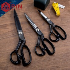 PIN 전문가용 재단 가위 8/10/12인치 헤비듀티 스테인리스 두꺼운 원단 가죽 커팅 재봉 바느질, 8인치