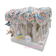 키링 오로라 롤리팝 캔디 키링랜덤 막대사탕, 30개, 25g