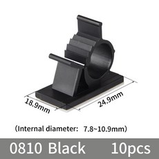 10pcs 케이블 주최자 클립 조정 가능한 마운트 자체 접착 와이어 클램프 홀더 자동차 PC TV 충전 와인 더에 대 한 코드 관리, HSS 0810 Bla