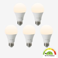(효율 1등급 + KS) 참조명 비츠온 LED 램프 벌브 전구 8W A60, 주백색, 5개