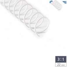스프링제본 스프링와이어 제본용스프링 스틸코일링 스프링제본기 제본용 3대1 스틸 코일링 22mm 2Kg 흰색, 상세페이지 참조