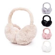 칸쿤 아동 주니어 여성 접이식 털귀마개 EM_02, 베이지, 1개