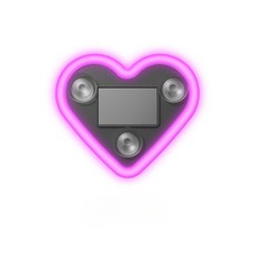 하트모양 자동차 태양광 장식 LED 경고등 창문 뒷유리용 무드등 감성 인테리어 조명 1_핑크 하나, 28mm, 1개