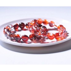 石之靈Soul Stone 天然水晶手串，極品黑紅膠花異象，無優化處理, 頂級黑紅膠花（牛血紅）,12mm