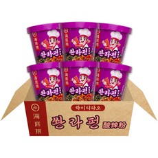 하이디라오 쏸라펀 컵라면 중국 마라탕면, 6개