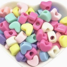 하트 컬러 비즈 11x7mm 낱개 선택가능 M50711, 하트 16번 옐로우 11x7mm