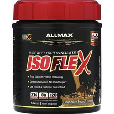 ALLMAX ISOFLEX分離乳清蛋白粉 巧克力&花生醬口味, 1個, 425克