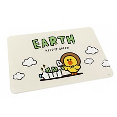 LINE FRIENDS 珪藻土吸水地墊, 1個, 雲朵莎莉, 綠色