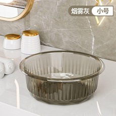 透明洗臉盆 嬰兒洗腳盆 學生宿舍洗衣服盆子, 煙霧灰, 小號, 1個