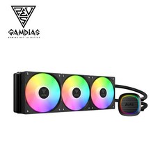 GAMDIAS 奧拉 AURA GL360 V2 ARGB一體式水冷 黑色，高效散熱，靜音運行，炫彩燈效, 1個