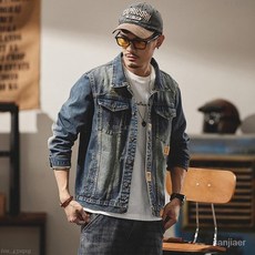 台出精選 春秋修身工裝機車牛仔外套 複古帥氣夾剋男 百搭潮流新款韓版