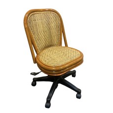 【超一籐飾】藤製電腦椅 辦公椅，可調整高度, 心型辦公椅
