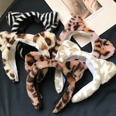 표범 동물 머리띠 생일 파티 놀이공원 행사, 1개, 분홍