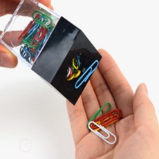 [다믿샵] 자석 클립통 클립보관, 1개, 투명,검정