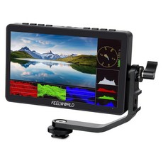 FEELWORLD F5 PRO V4 6인치 외장형 감독용 모니터 무선 전송 디스플레이 (DSLR/미러리스 카메라용), 1개, 블랙