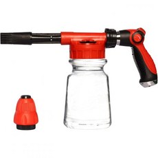 1L 병과 조절 가능한 노즐이 있는 티스팅 폼 스프레이 건 - 자동차 및 정원 표면의 효율적인 세척 유연한 방향 제어 투명, Transparent