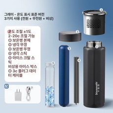 휴대용 인슐린 냉장고 가정용 충전 약품함 온도표시, 그레이미니 표준 냉각봉 아이스바 3, 1L