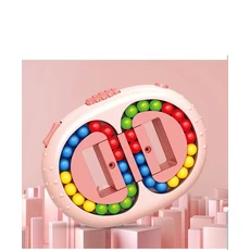 새로운 14세 이상 회전 마술 콩 손가락 끝 장난감 스핀 구슬 퍼즐 게임 학습 교육 성인 스트레스 릴리프, 02 빨간, 1개