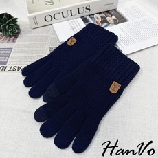 HanVo 麋鹿標籤針織手套