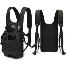 작은 강아지를 위한 앞가슴 캐리어 백팩 다리 밖으로 나오는 애완동물 슬링 조절 가능한 패딩 통기성 어깨끈 여행 하이킹 캠핑에 적합 중간 크기, X-Large, 2.0 Black, 1개