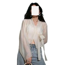 투명 여자 여름 옷고름 여성 시스루 생활한복 블랙 개량한복 계량 한복저고리 법복 절복 봄