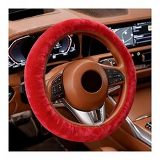 TyranCoUP 업e 푹신하고 따뜻한 핸들 커버 - 35.6-38.1cm14-15인치 휠에 범용 핏 무취 유니 자동차 내부 액세서리블랙 257475, Red