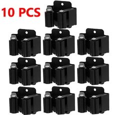 1-10개 스테인리스 스틸 대 빗자루 홀더 벽걸이 녹 방지 보관 훅 욕실 주방 정원 도구 정리함, 08 Black-(10PCS)