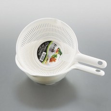 fresh 把手雙層濾水籃, 白色帶柄瀝水籃（020299）, 1個