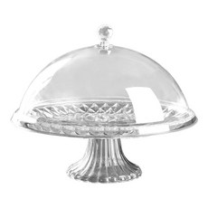 커버가 있는 케이크 플레이트 과일용 내구성이 뛰어난 다기능 케이크 스탠드, PVC, 10인치, 1개