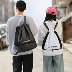 레오엘 수영가방 방수 드라이백 스포츠 백팩 신발보관 슬래쉬백, 화이트