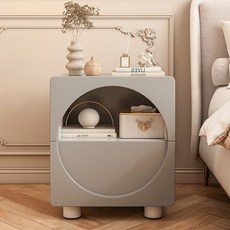 트렌디 서랍형 협탁 거실 서랍형 협탁 틈새 침대 협탁 서랍장 수납장, 1개, 그레이 (40*40*50cm)